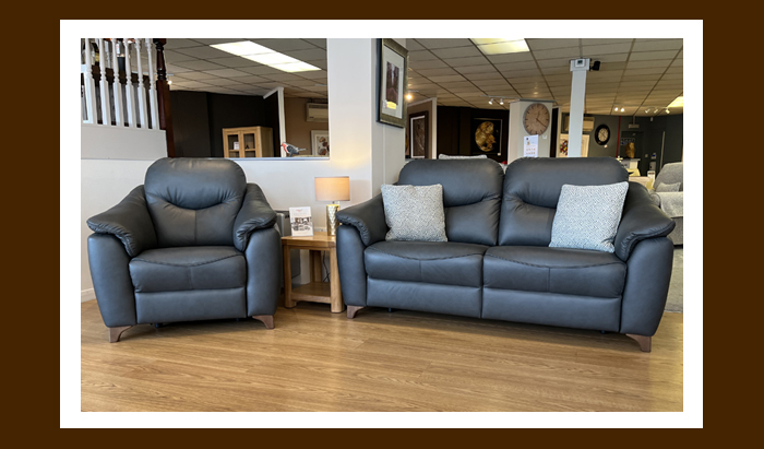 3 Seater Sofa And Power Chair In Cambridge Petrol Blue Leather