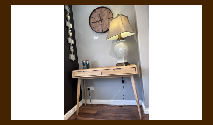 2 Drawer Oak Console Table